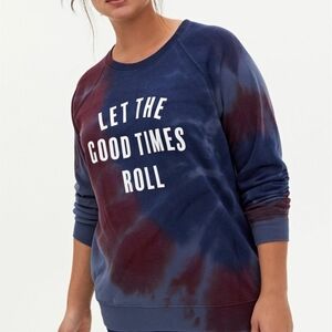 Torrid Burgundy/blue Slogan Sweatshirt